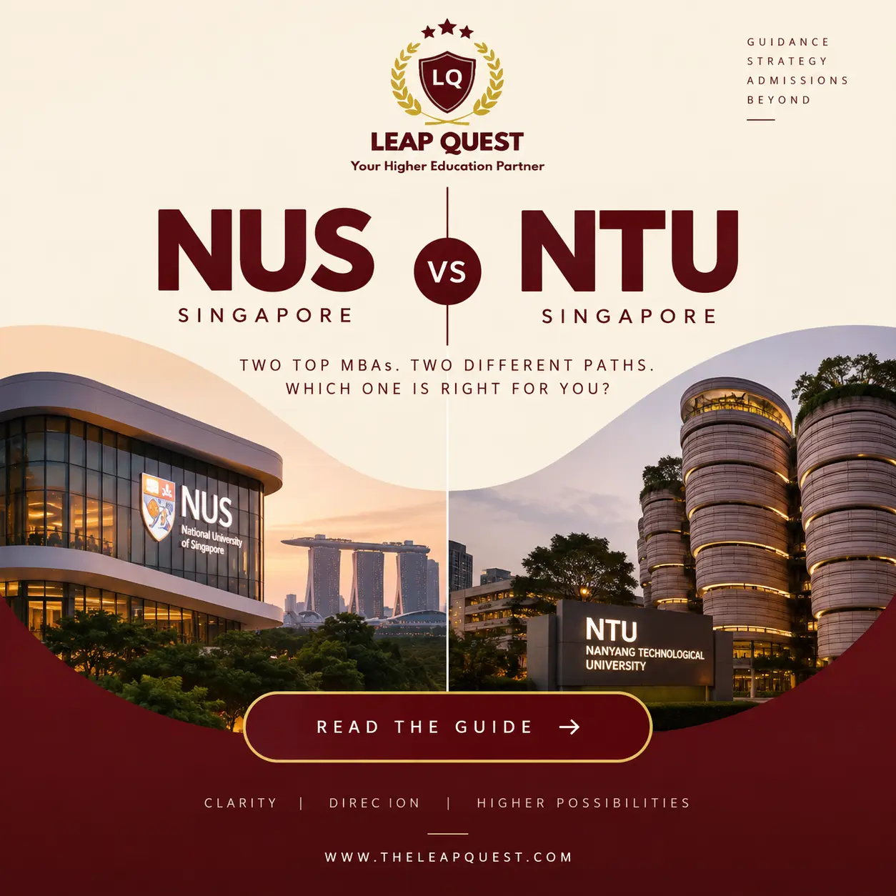 NUS Singapore vs NTU Singapore | Which MBA Is Right for You?